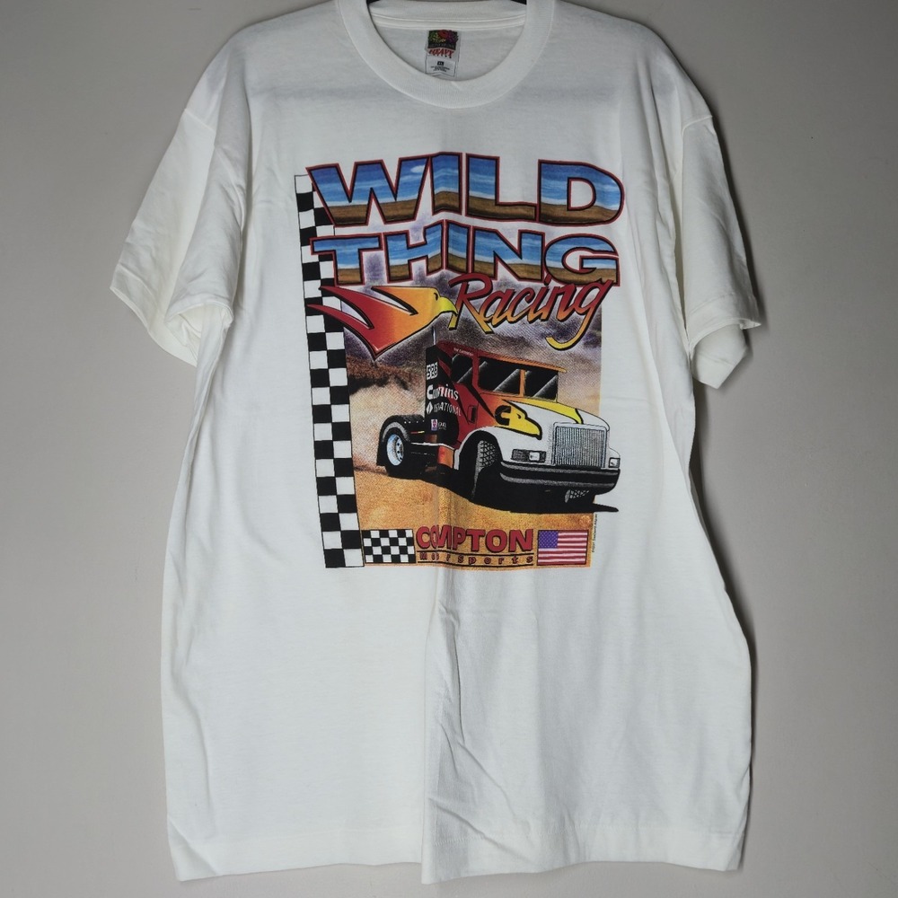 Vintage 90s 1997 Wild Things Racing Truck Compton Motorsports T-Shirt Size XL